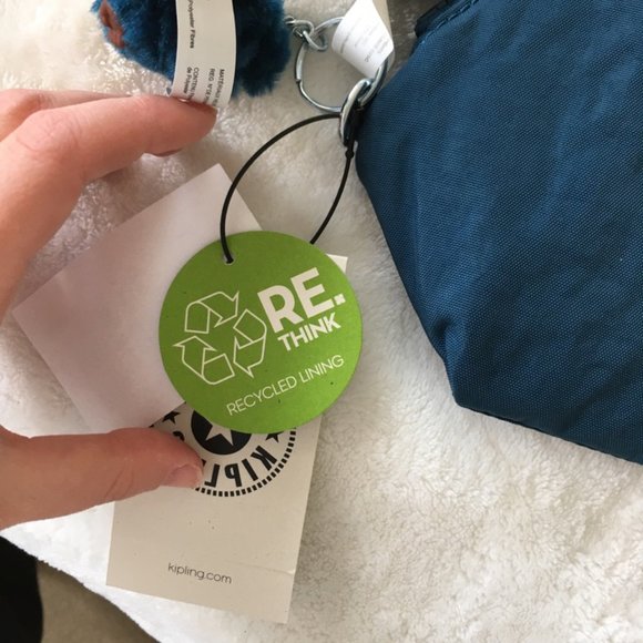 Kipling Zadok Night Teal Tonal Cosmetic Pencil Case Pouch Bag Accessory nwt - Picture 9 of 15